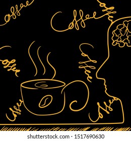 abstract coffee background brain vector