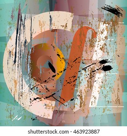 abstract coffee background, design template, with strokes and splashes, grungy