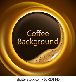 Abstract coffee background with glowing effect in motion. Vector illustration 