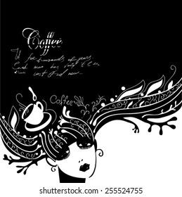 abstract coffee background. coffee shop. menu design