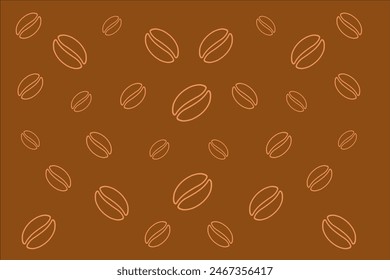 Abstract coffee beans background pattern vector.