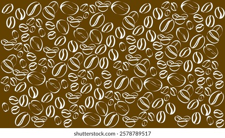 abstract coffee beans background a vector design illustration for poster and backdrop