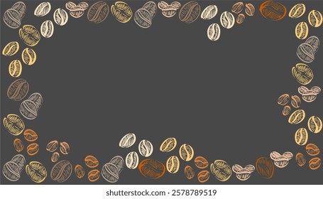 abstract coffee beans background a vector design illustration for poster and backdrop