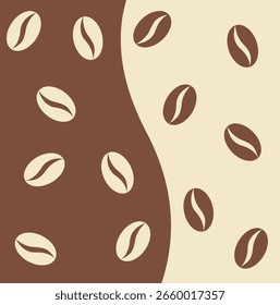  Abstraktes Kaffeebohnen-Banner. Kaffeevorlage