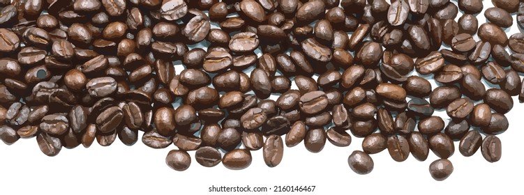 Abstract of Coffee beans on the white background.