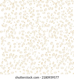 Abstract Coffee Beans on White Background. Coffee Pattern. grunge style. Vector illustration.