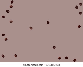 Abstract coffee beans pattern. Creative modern design. Gentle pastel Background. Vector illustration for invitation, card, celebration, party, carnival, festive holiday and Your project.