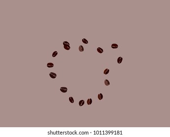 Abstract coffee beans pattern. Creative modern design. Gentle pastel Background. Vector illustration for invitation, card, celebration, party, carnival, festive holiday and Your project.