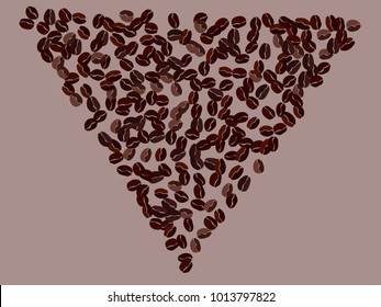 Abstract coffee beans pattern. Creative modern design. Gentle pastel Background. Vector illustration for invitation, card, celebration, party, carnival, festive holiday and Your project.