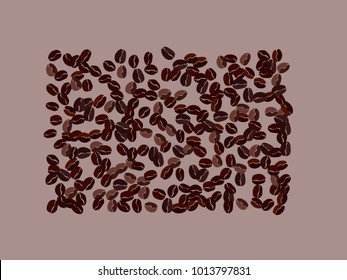 Abstract coffee beans pattern. Creative modern design. Gentle pastel Background. Vector illustration for invitation, card, celebration, party, carnival, festive holiday and Your project.