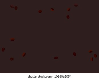 Abstract coffee beans pattern. Creative modern design. Dark brown Background. Vector illustration for invitation, card, celebration, party, carnival, festive holiday and Your project.