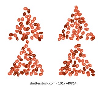 Abstract coffee beans pattern. Creative modern design. Isolated. Vector illustration for invitation, card, celebration, party, carnival, festive holiday and Your project.