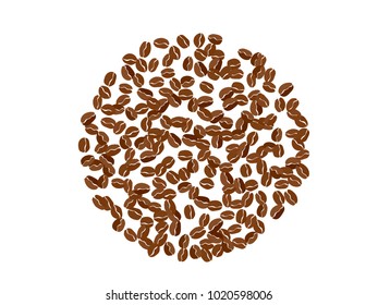 Abstract coffee beans pattern. Creative modern design. Isolated. Vector illustration for invitation, card, celebration, party, carnival, festive holiday and Your project.
