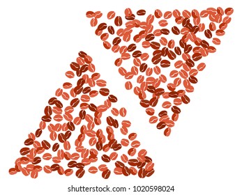 Abstract coffee beans pattern. Creative modern design. Isolated. Vector illustration for invitation, card, celebration, party, carnival, festive holiday and Your project.