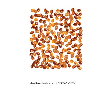Abstract coffee beans pattern. Creative modern design. Isolated. Vector illustration for invitation, card, celebration, party, carnival, festive holiday and Your project.