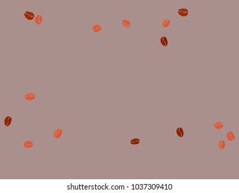 Abstract coffee beans pattern. Creative modern design. Gentle pastel Background. Vector illustration for invitation, card, celebration, party, carnival, festive holiday and Your project.