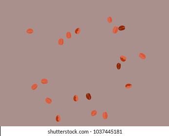 Abstract coffee beans pattern. Creative modern design. Gentle pastel Background. Vector illustration for invitation, card, celebration, party, carnival, festive holiday and Your project.