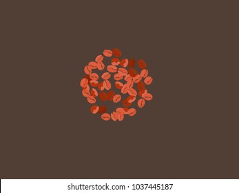 Abstract coffee beans pattern. Creative modern design. Gentle pastel Background. Vector illustration for invitation, card, celebration, party, carnival, festive holiday and Your project.