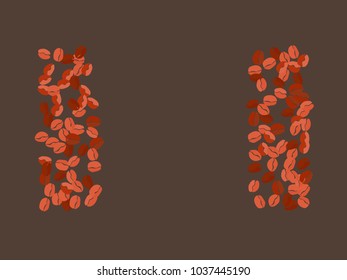 Abstract coffee beans pattern. Creative modern design. Gentle pastel Background. Vector illustration for invitation, card, celebration, party, carnival, festive holiday and Your project.