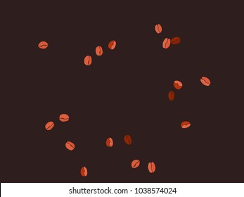 Abstract coffee beans pattern. Creative modern design. Dark brown Background. Vector illustration for invitation, card, celebration, party, carnival, festive holiday and Your project.