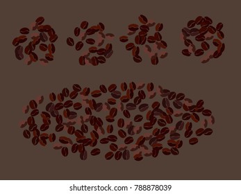 Abstract coffee beans pattern. Creative modern design. Gentle pastel Background. Vector illustration for invitation, card, celebration, party, carnival, festive holiday and Your project.