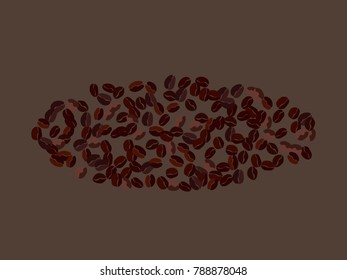 Abstract coffee beans pattern. Creative modern design. Gentle pastel Background. Vector illustration for invitation, card, celebration, party, carnival, festive holiday and Your project.
