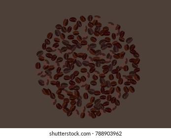Abstract coffee beans pattern. Creative modern design. Gentle pastel Background. Vector illustration for invitation, card, celebration, party, carnival, festive holiday and Your project.