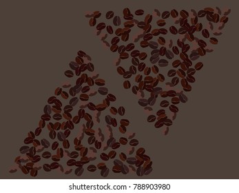 Abstract coffee beans pattern. Creative modern design. Gentle pastel Background. Vector illustration for invitation, card, celebration, party, carnival, festive holiday and Your project.
