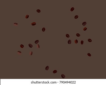 Abstract coffee beans pattern. Creative modern design. Gentle pastel Background. Vector illustration for invitation, card, celebration, party, carnival, festive holiday and Your project.