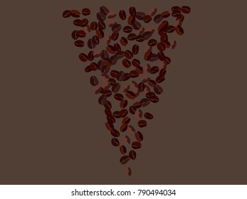 Abstract coffee beans pattern. Creative modern design. Gentle pastel Background. Vector illustration for invitation, card, celebration, party, carnival, festive holiday and Your project.