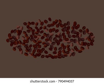 Abstract coffee beans pattern. Creative modern design. Gentle pastel Background. Vector illustration for invitation, card, celebration, party, carnival, festive holiday and Your project.