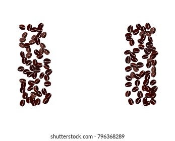 Abstract coffee beans pattern. Creative modern design. Isolated. Vector illustration for invitation, card, celebration, party, carnival, festive holiday and Your project.