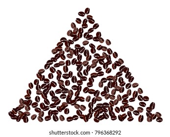 Abstract coffee beans pattern. Creative modern design. Isolated. Vector illustration for invitation, card, celebration, party, carnival, festive holiday and Your project.