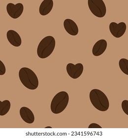 Abstract Coffee Beans . Coffee Pattern. grunge style. Vector illustration.