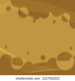 Resumen de la textura del marco de la burbuja marrón del café, con la ola de líneas doradas