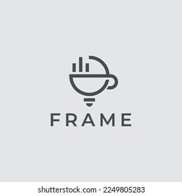 logotipo abstracto de la bombilla de café. Ilustración de vectores aislados