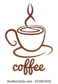 An abstract coffee cup cafe icon concept