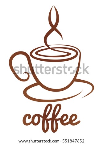 An abstract coffee cup cafe icon concept