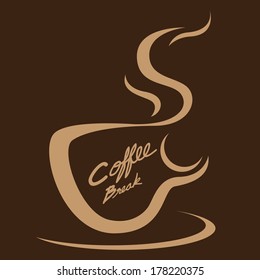 The abstract of Coffee cup emblem