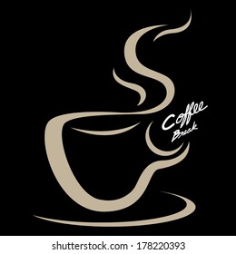 The abstract of Coffee cup emblem