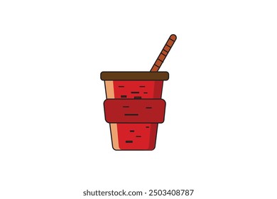 Abstract Coffee Cup Flat Vector illustration graphics for T-shirts, posters, and greeting card mock up designs