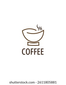 Abstract Coffee Cup Logo, Coffee Cup With Steam Logo Design, Vector Illustration