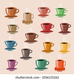 abstract coffee cup set