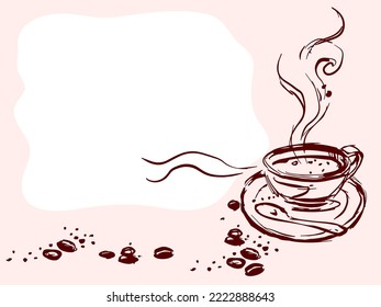 Abstract of coffee cup vector for card, illustration, decoration