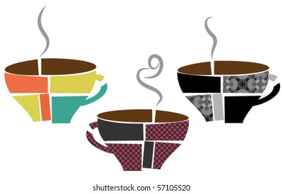 abstract coffee cups