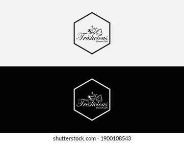 Abstract coffee ice cream shop caffe logo