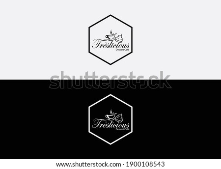 Abstract coffee ice cream shop caffe logo
