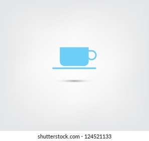 Abstract coffee icon / button for websites (UI) or applications (app) for smartphones or tablets. Pictogram