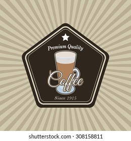 Abstract coffee label on a special background