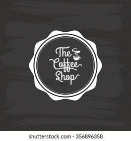 Abstract coffee label on a special background
